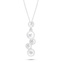 Sterling Silver 925 Necklace Rhodium Plated Embedded With White Zircon