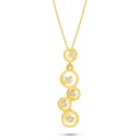 Sterling Silver 925 Necklace Golden Plated Embedded With White Zircon