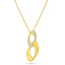 Sterling Silver 925 Necklace Golden Plated Embedded With White Zircon