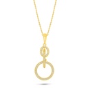 Sterling Silver 925 Necklace Golden Plated Embedded With White Zircon