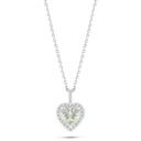 Sterling Silver 925 Necklace Rhodium Plated Embedded With Yellow Diamond And White Zircon