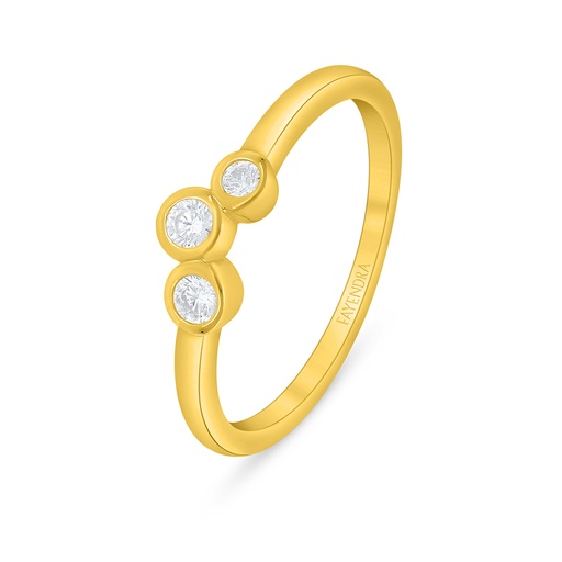 Sterling Silver 925 Ring Golden Plated Embedded With White Zircon