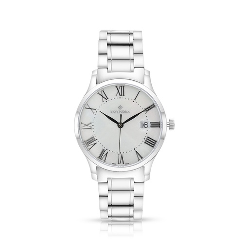 [WAT3100000MOPW099] Stainless Steel 316 Watch Silver Color For Men - WHITE MOP DIAL