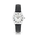 Stainless Steel 316 Watch Silver Color Embedded With Black Leather - WHITE DIAL