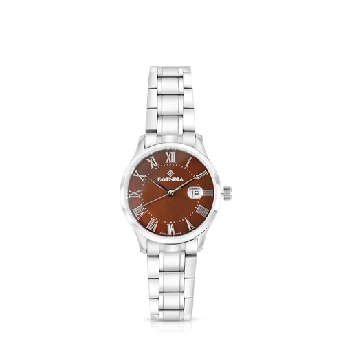 [WAT3100000BRNW102] ساعة ستانلس ستيل عيار 316 بلون فضي BROWN DIAL