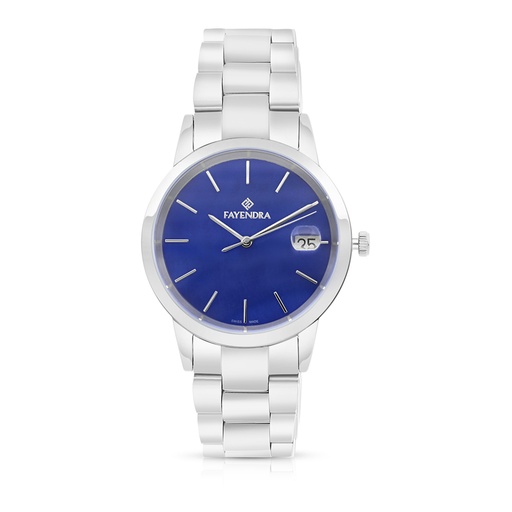 [WAT3100000BLUW103] Stainless Steel 316 Watch Silver Color - BLUE MOP DIAL