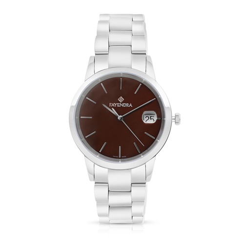 [WAT3100000BRNW103] ساعة ستانلس ستيل عيار 316 بلون فضي BROWN DIAL