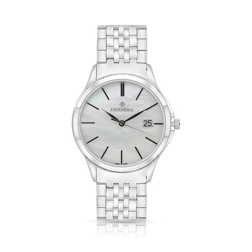 [WAT3100000MOPW104] Stainless Steel 316 Watch Silver Color For Men - WHITE MOP DIAL