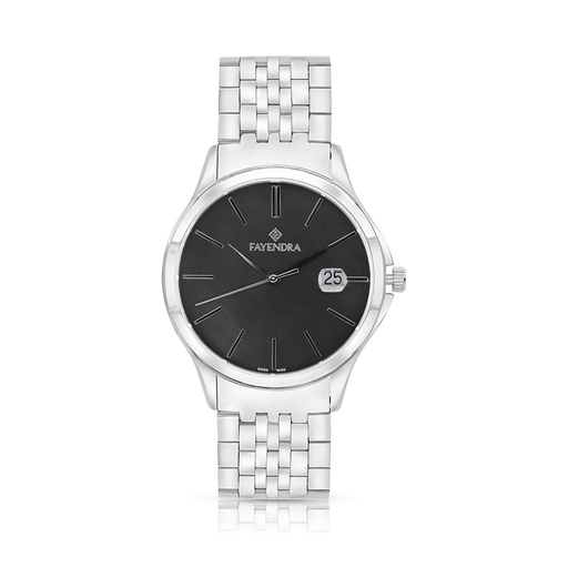 [WAT3100000BLKW104] Stainless Steel 316 Watch Silver Color For Men - BLACK MOP DIAL