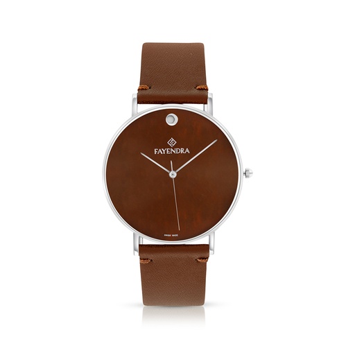 [WAT3100000BRNW106] ساعة رجالي ستانلس ستيل عيار 316 بلون فضي جلد بني BROWN DIAL