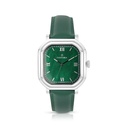 Stainless Steel 316 Watch Silver Color Embedded With Green Leather For Men - GREEN DIAL