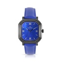 Stainless Steel 316 Watch Black Color Embedded With Blue Leather For Men - BLUE DIAL