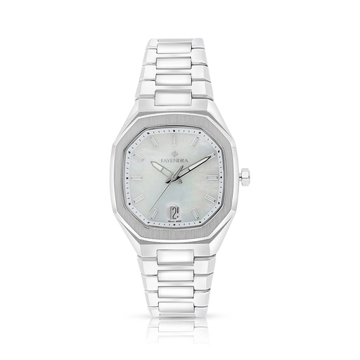 [WAT3100000MOPW114] Stainless Steel 316 Watch Silver Color For Men - WHITE MOP DIAL