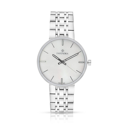 [WAT3100000MOPW116] Stainless Steel 316 Watch Silver Color For Men - WHITE MOP DIAL