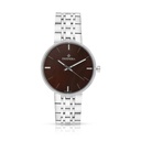 Stainless Steel 316 Watch Silver Color For Men - BROWN DIAL