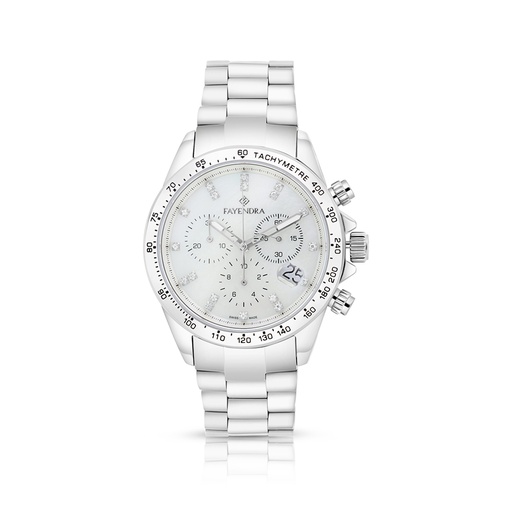 [WAT3100000MOPW117] Stainless Steel 316 Watch Silver Color - WHITE MOP DIAL