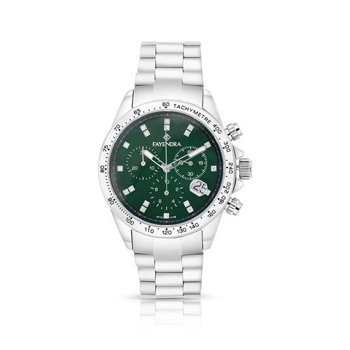 [WAT3100000GRNW117] ساعة ستانلس ستيل عيار 316 بلون فضي GREEN DIAL