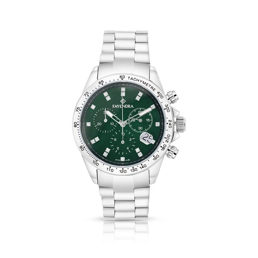[WAT3100000GRNW117] Stainless Steel 316 Watch Silver Color - GREEN MOP DIAL
