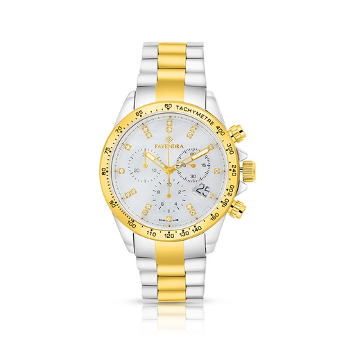 [WAT3400000MOPW117] Stainless Steel 316 Watch Silver And Golden Color  - WHITE MOP DIAL