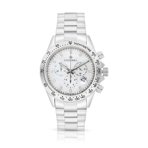 [WAT3100000MOPW118] Stainless Steel 316 Watch Silver Color For Men - WHITE MOP DIAL