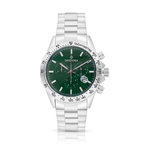 [WAT3100000GRNW118] Stainless Steel 316 Watch Silver Color For Men - GREEN MOP DIAL