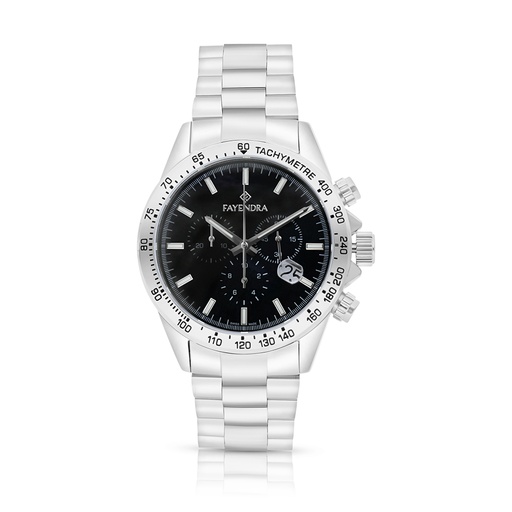 [WAT3100000BLKW118] Stainless Steel 316 Watch Silver Color For Men - BLACK MOP DIAL
