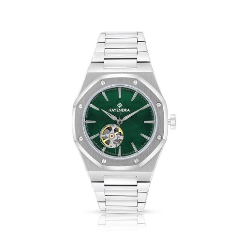 [WAT3100000GRNW119] Stainless Steel 316 Watch Silver Color For Men - GREEN MOP DIAL