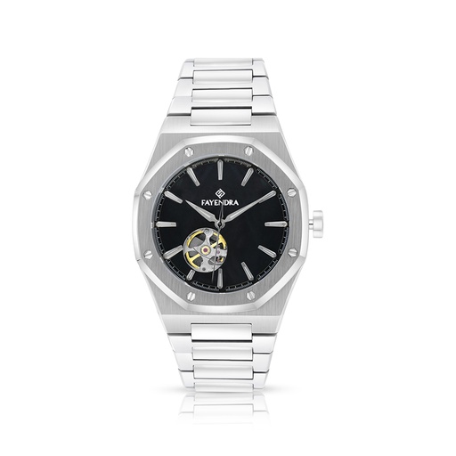 [WAT3100000BLKW119] Stainless Steel 316 Watch Silver Color For Men - BLACK MOP DIAL