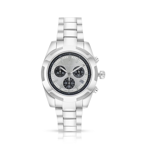 [WAT31BLK01SILW120] Stainless Steel 316L Watch Silver Color For Men - silver metal dial 
