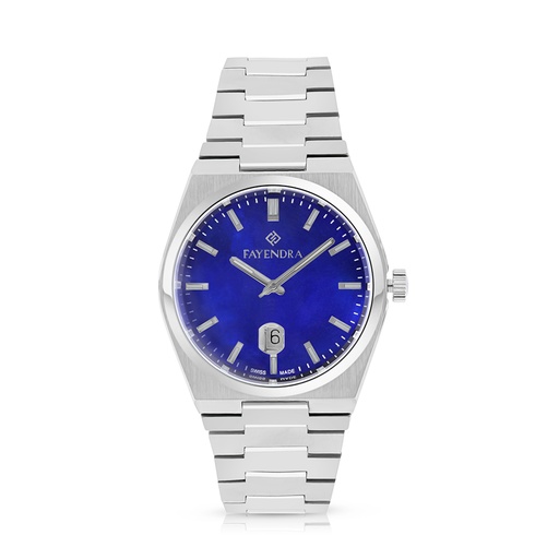 [WAT3100000BLUW121] Stainless Steel 316L Watch Silver Color For Men - blue MOP dial 
