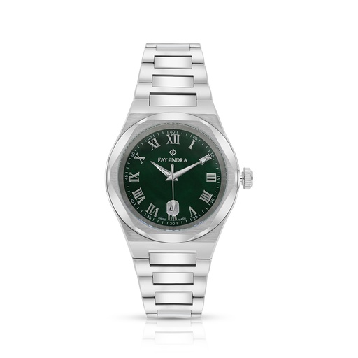 [WAT3100000GRNW122] Stainless Steel 316L Watch Silver Color - green MOP dial
