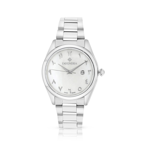 [WAT3100000MOPW123] Stainless Steel 316L Watch Silver Color For Men - white MOP dial 