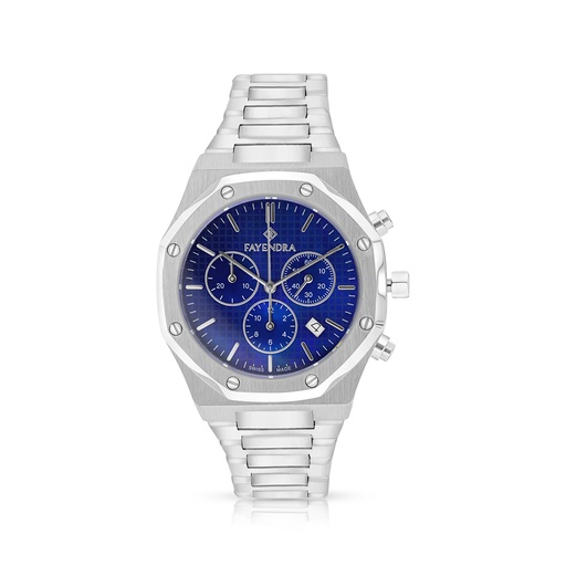 [WAT3100000BLUW124] Stainless Steel 316L Watch Silver Color For Men - blue MOP dial 