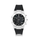 Stainless Steel 316L Watch Silver Color Embedded With Black Rubber For Men - black MOP dial 