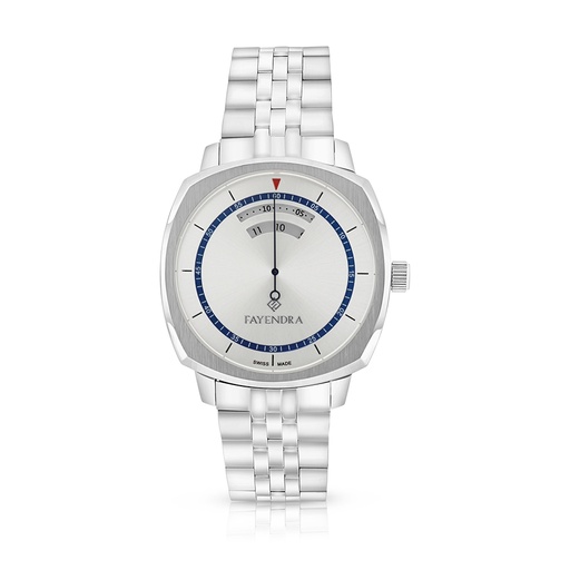 [WAT3100001SILW127] Stainless Steel 316L Watch Silver Color For Men - silver metal dial 