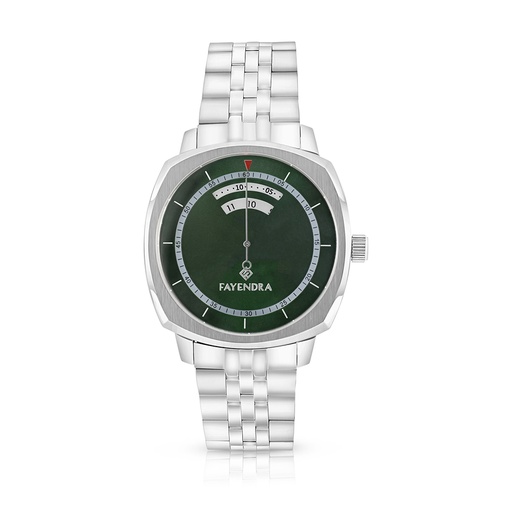 [WAT3100000GRNW127] Stainless Steel 316L Watch Silver Color For Men - Green metal dial 